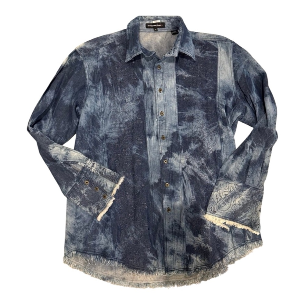 INTERNATIONAL LAUNDRY 
XL Blue Tie-Dye Button-Up Shirt